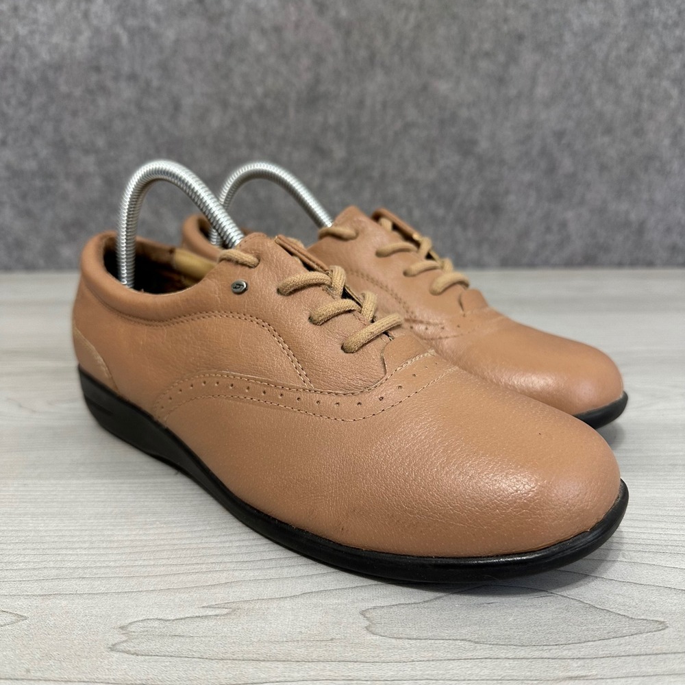 Dr. Scholls Oxford Shoes Womens 10 Tan Leather E6Y-2X Comfort Double Air Pillow
